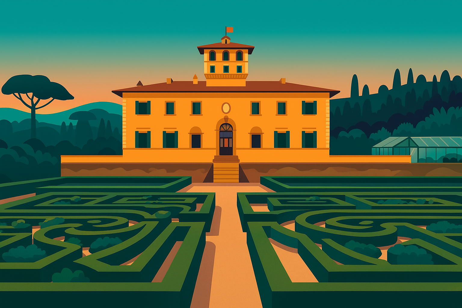 Villa medicea della Petraia e Giardino della Villa medicea di Castello